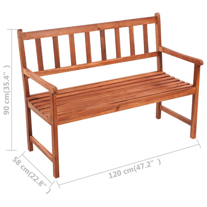 Patio Bench with Cushion 47.2" Solid Acacia Wood