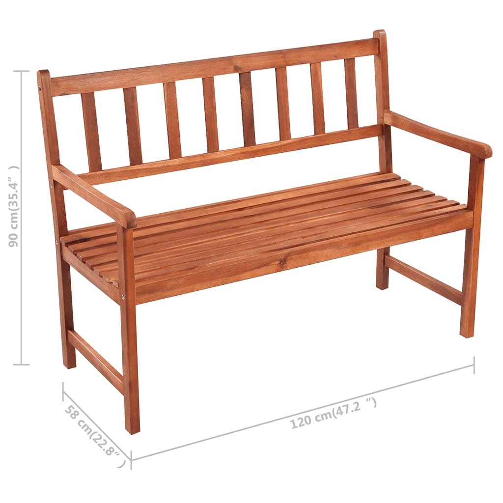 Patio Bench with Cushion 47.2'' Solid Acacia Wood