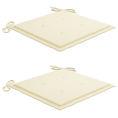 Folding Patio Chairs 2 pcs with Cushions Bamboo