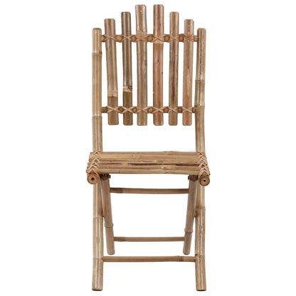 Folding Patio Chairs 2 pcs with Cushions Bamboo