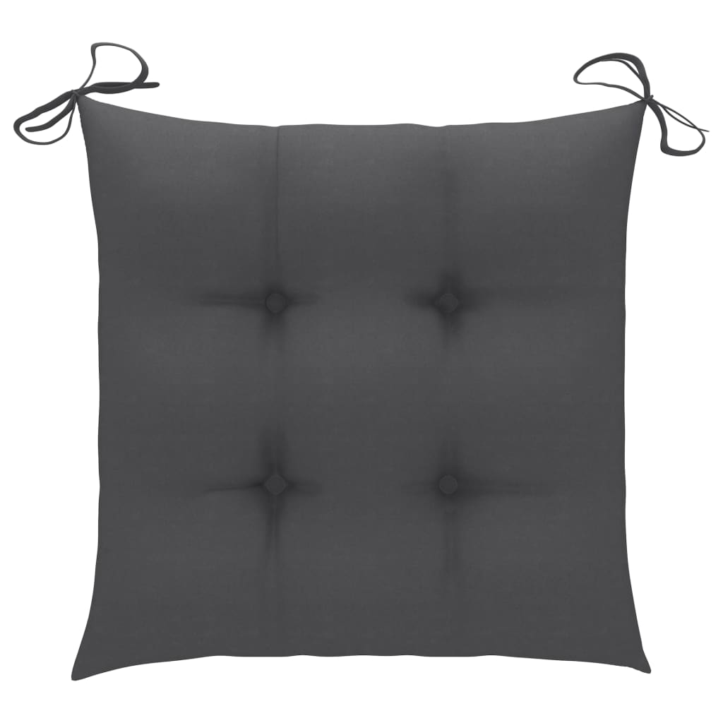 Folding Patio Chairs 2 pcs with Cushions Bamboo
