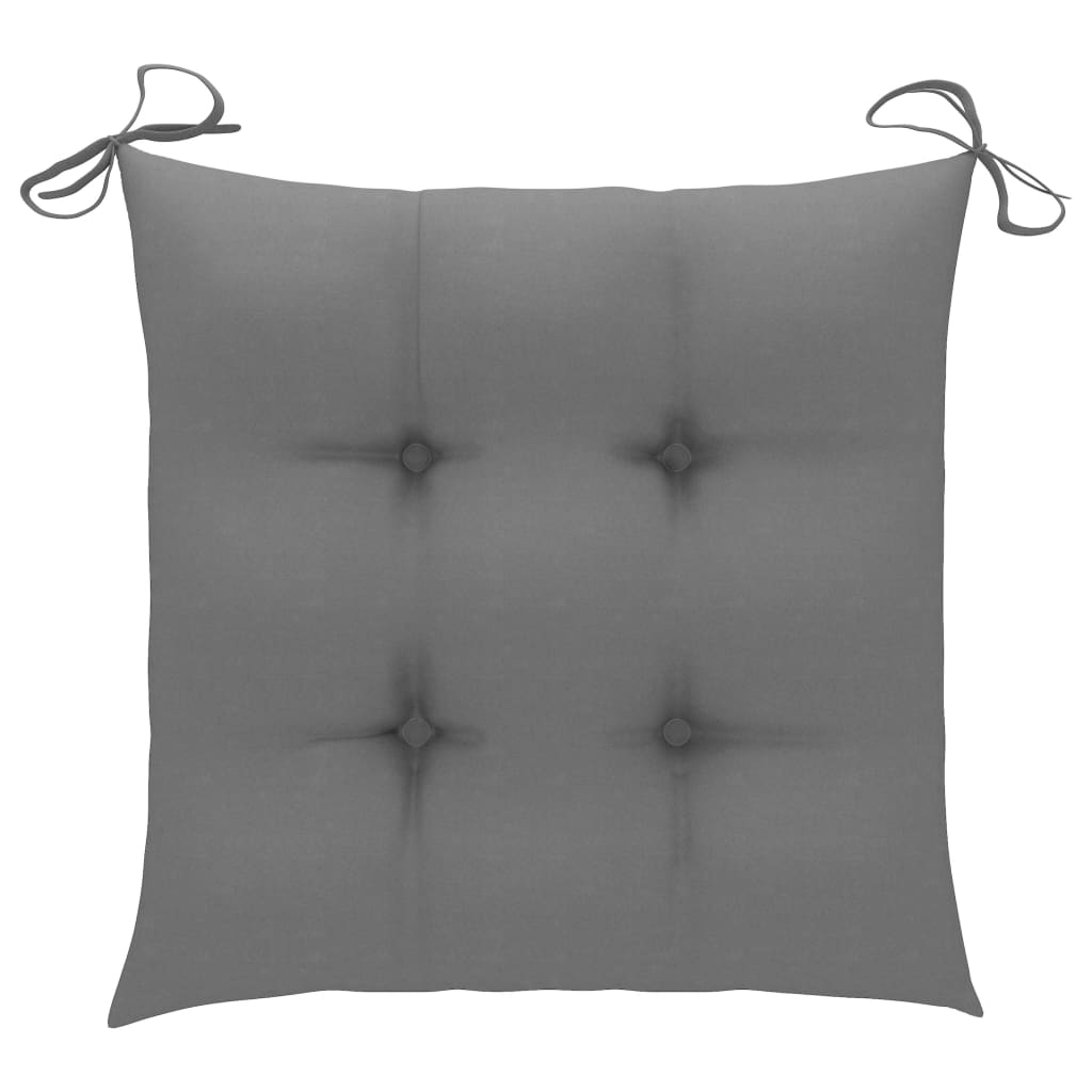 Folding Patio Chairs 2 pcs with Cushions Bamboo