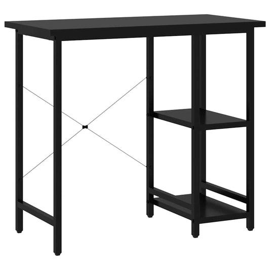 Computer Desk | Black | MDF and powder-coated metal | Compact |  Durable