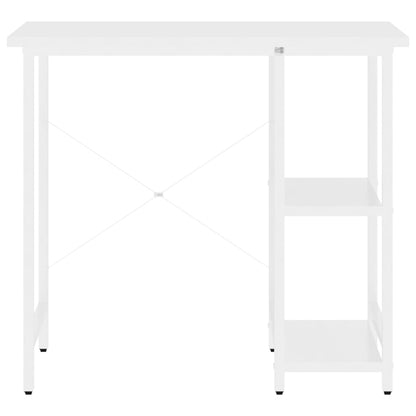 Computer Desk White 80x40x72 cm MDF and Metal