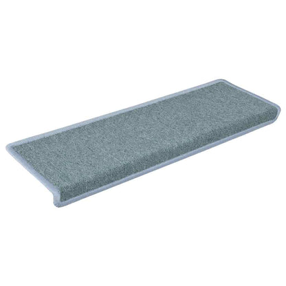 Stair Mats 15 pcs 65x21x4 cm Sea Blue Rectangular Edge