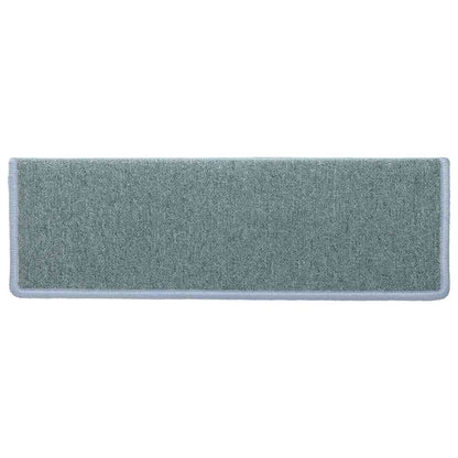 Stair Mats 15 pcs 65x21x4 cm Sea Blue Rectangular Edge