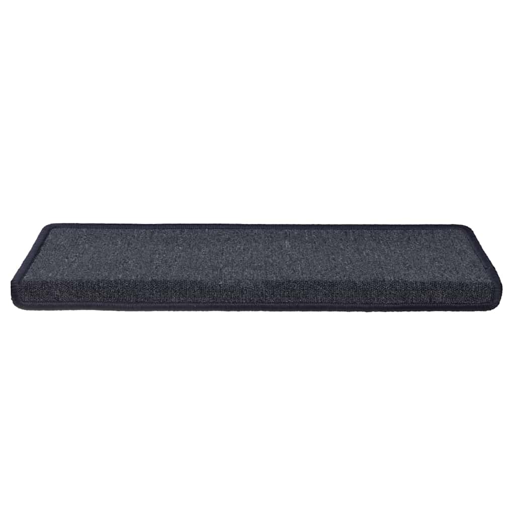 Stair Mats 15 pcs 65x21x4 cm Dark Grey and Blue Rectangular Edge