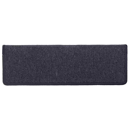 Stair Mats 15 pcs 65x21x4 cm Dark Grey and Blue Rectangular Edge
