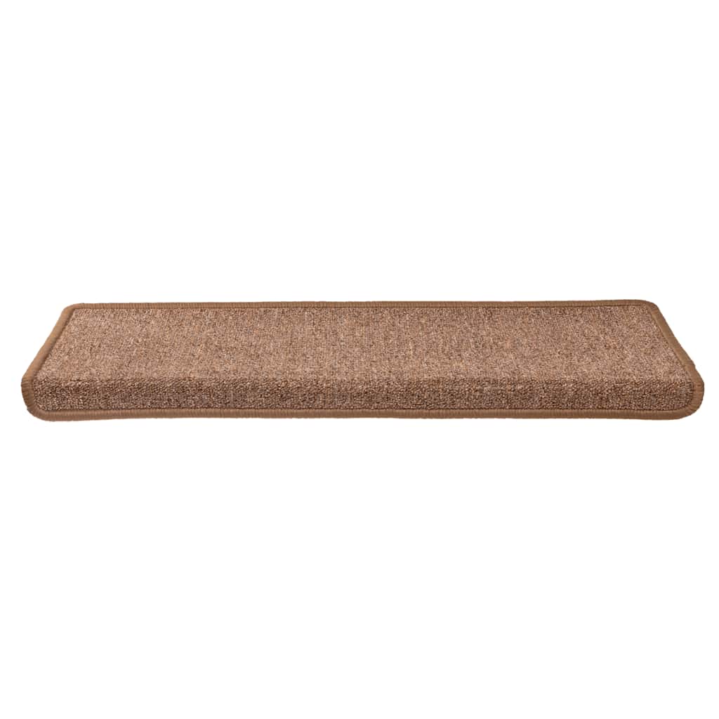 Stair Mats 15 pcs 65x21x4 cm Brown Rectangular Edge