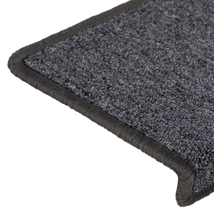Stair Mats 15 pcs 65x21x4 cm Dark Grey Rectangular Edge