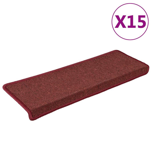 Stair Tread | Set of 15 | Matte Red | 100% Polypropylene | Non-slip