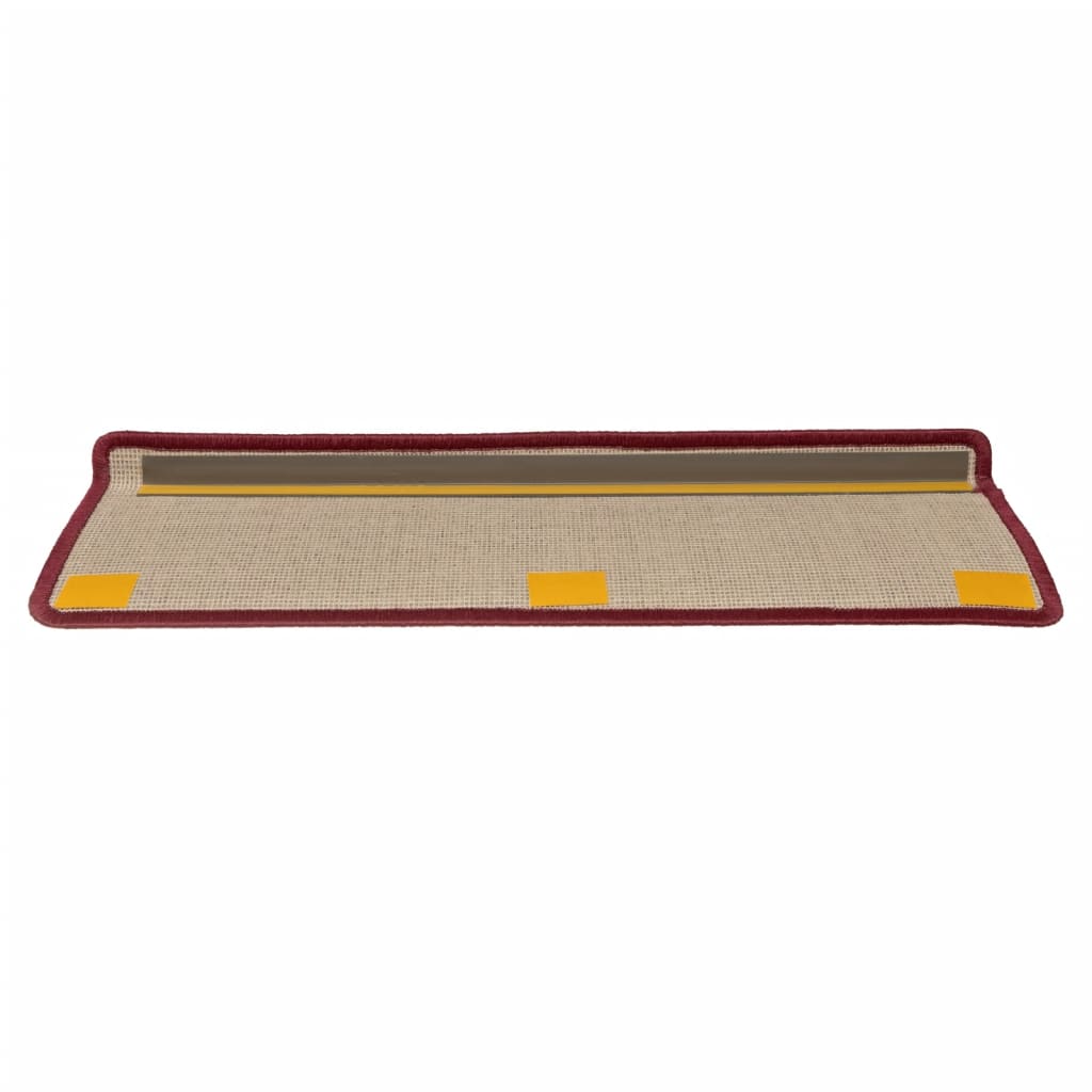 Stair Mats 15 pcs 65x21x4 cm Bordeaux Rectangular Edge