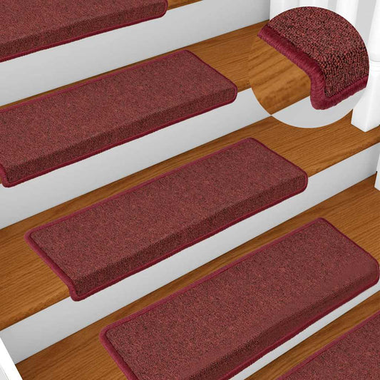 Stair Tread | Set of 15 | Matte Red | 100% Polypropylene | Non-slip