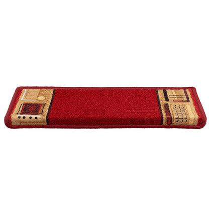 Stair Mats Self-adhesive 15 pcs 65x21x4 cm Red