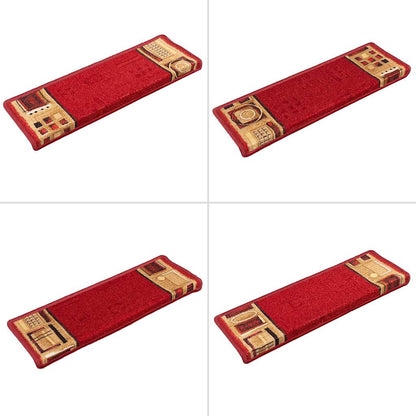 Stair Mats Self-adhesive 15 pcs 65x21x4 cm Red