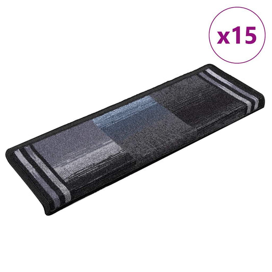 Stair Tread | Set of 15 | Black and grey | 100% polyamide tufted