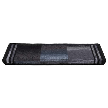 Stair Mats Self-adhesive 15 pcs 65x21x4 cm Black and Grey