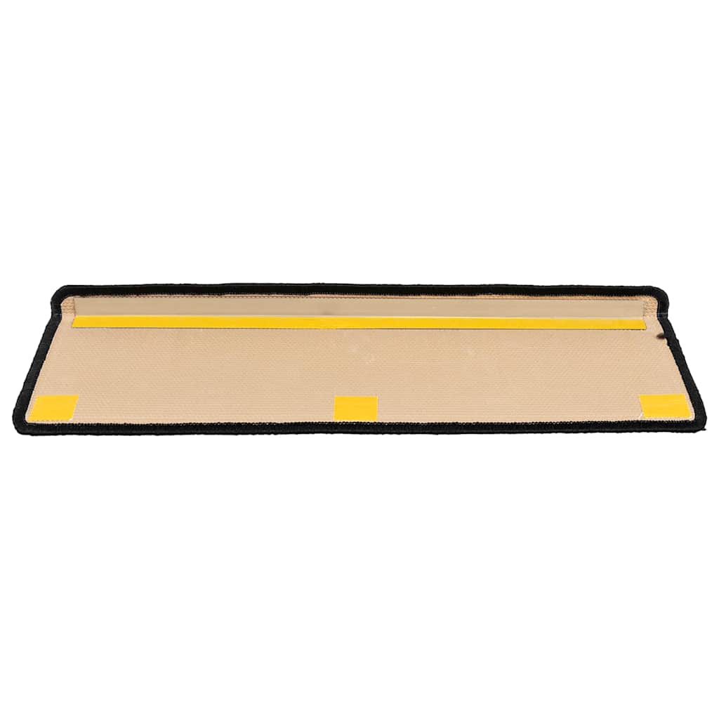 Stair Mats Self-adhesive 15 pcs 65x21x4 cm Black and Grey