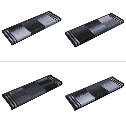Stair Mats Self-adhesive 15 pcs 65x21x4 cm Black and Grey