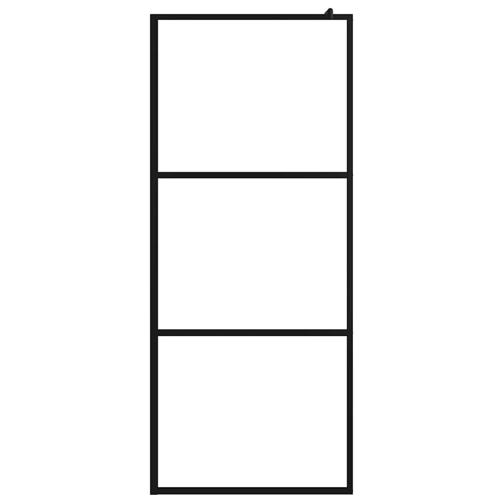 Walk-in Shower Wall with Clear ESG Glass Black 80x195 cm