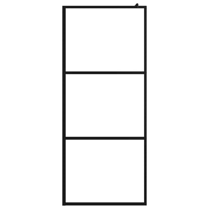 Walk-in Shower Wall with Clear ESG Glass Black 80x195 cm