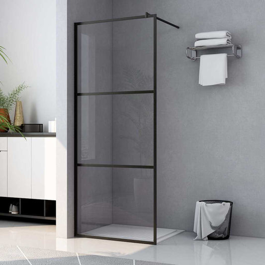 Shower walls Black 100 x 195 cm Glass and Aluminium