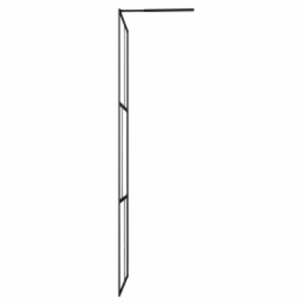 Walk-in Shower Wall with Tempered Glass Black 80x195 cm