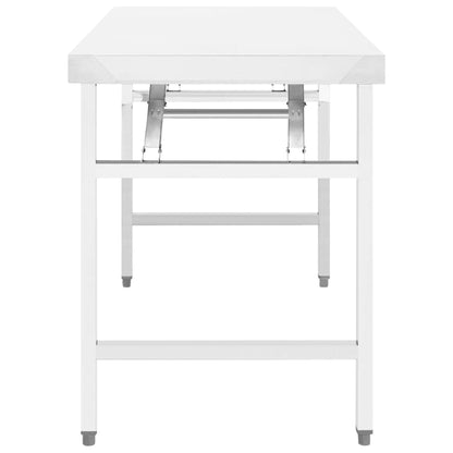 Kitchen Folding Work Table 85x60x80 cm Stainless Steel