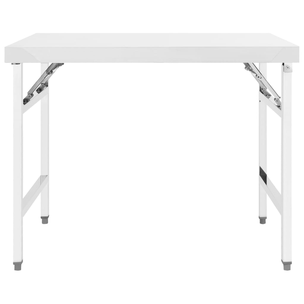 Kitchen Folding Work Table 100x60x80 cm Stainless Steel