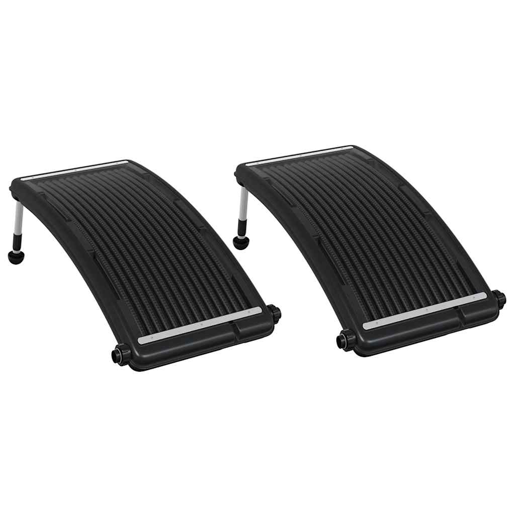 Solar Pool Heating Panel Set of 2 Black HDPE, PC, Aluminum Medium