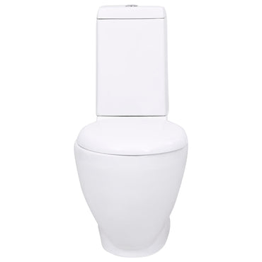 WC Ceramic Toilet Bathroom Round Toilet Bottom Water Flow White