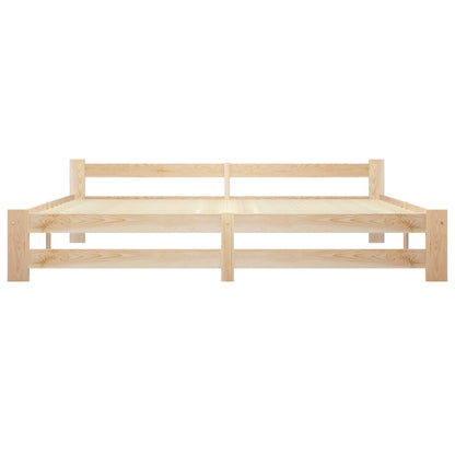 Bed Frame | Natural Wood | Solid pine wood, Plywood | Double | Durable