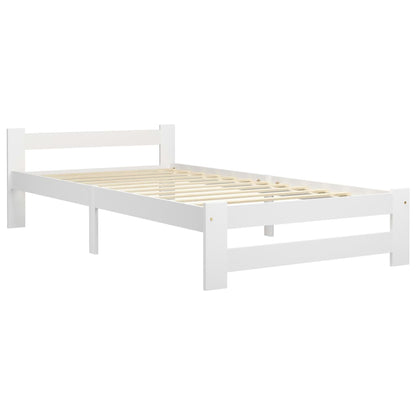 Bed Frame | White | Solid pine wood, plywood | Single | Durable