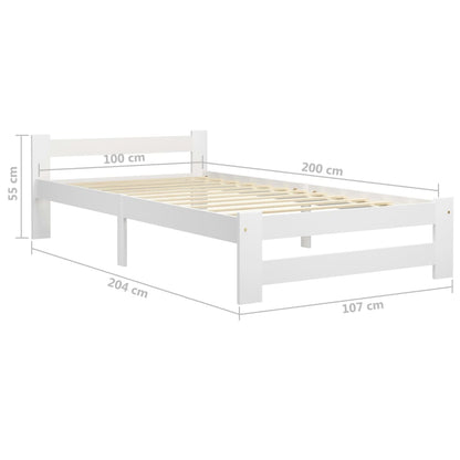 Bed Frame | White | Solid pine wood, plywood | Single | Durable