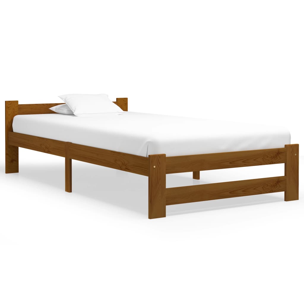Bed Frame | Honey brown | Solid pine wood, plywood | Single | Durable