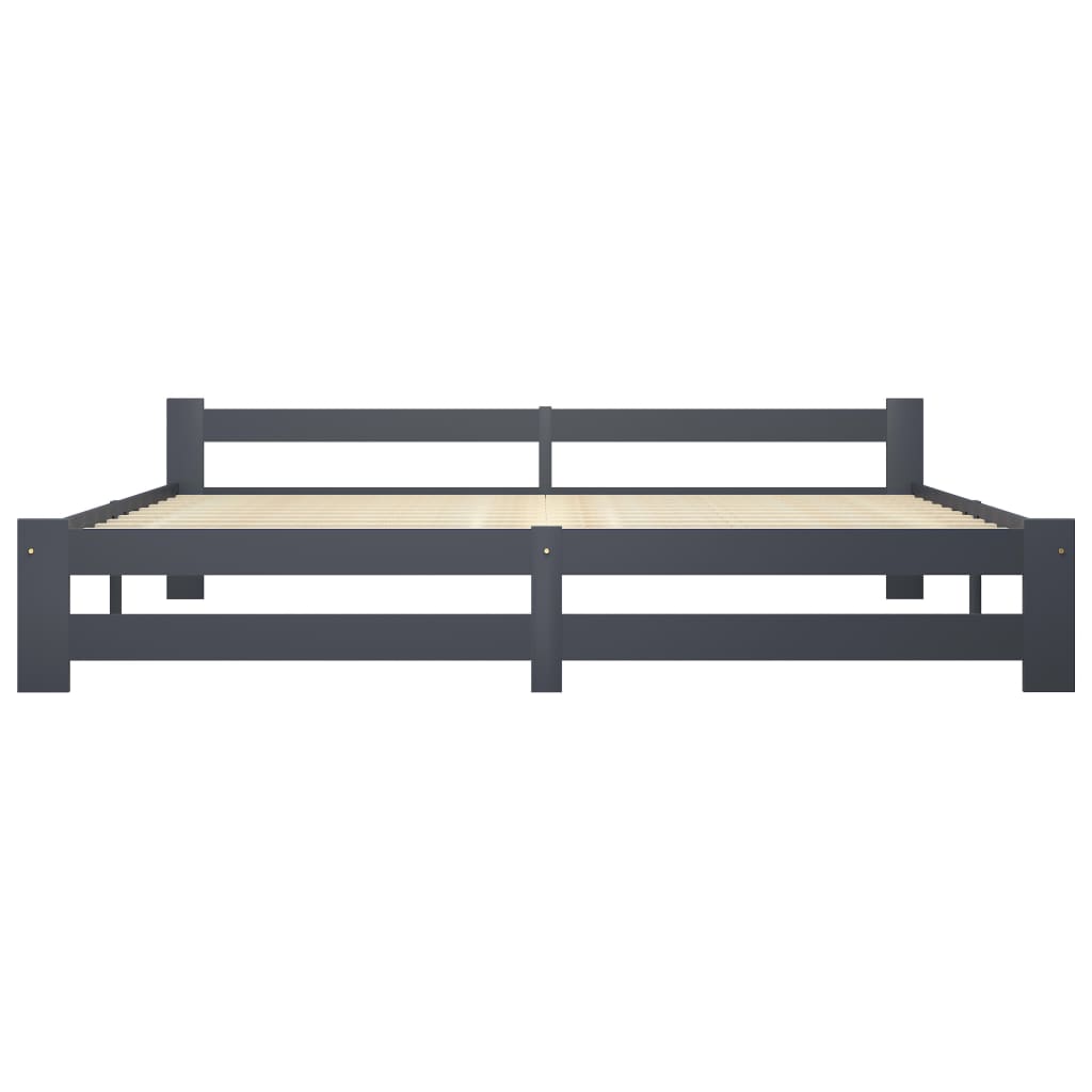 Bed Frame | Dark Grey | Solid pine wood, plywood | Double | Durable