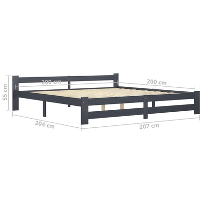 Bed Frame | Dark Grey | Solid pine wood, plywood | Double | Durable