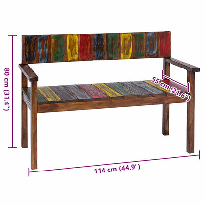 vidaXL Dining Chair Set of 4 Multicolour Solid reclaimed wood Standard