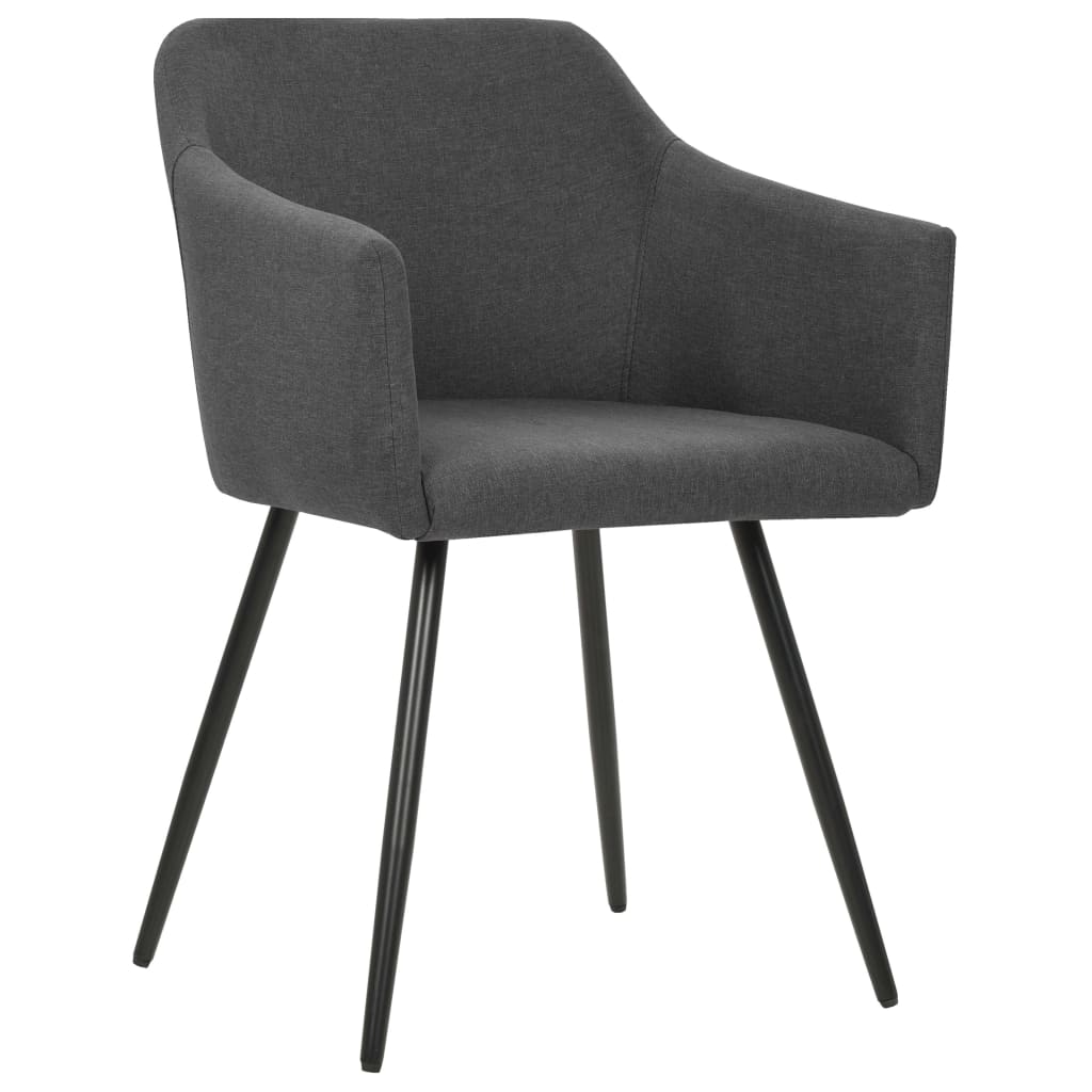 Dining Chairs 4 pcs Dark Gray Fabric