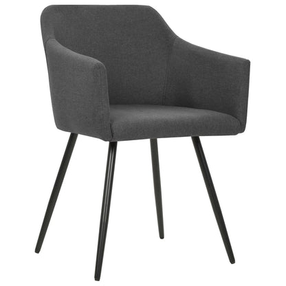 Dining Chairs 4 pcs Dark Gray Fabric