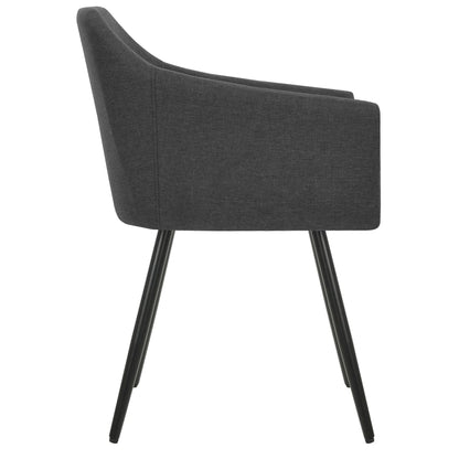 Dining Chairs 4 pcs Dark Gray Fabric