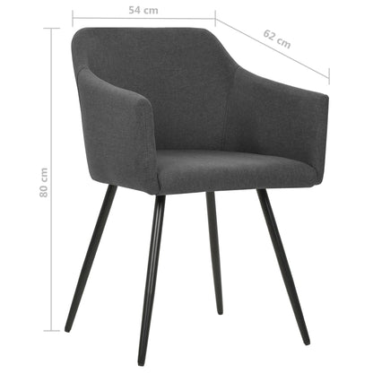 Dining Chairs 4 pcs Dark Gray Fabric