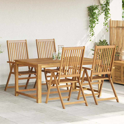 Folding Patio Chairs 4 pcs Solid Acacia Wood