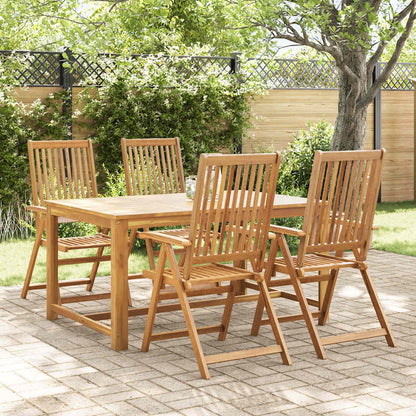 Folding Patio Chairs 4 pcs Solid Acacia Wood