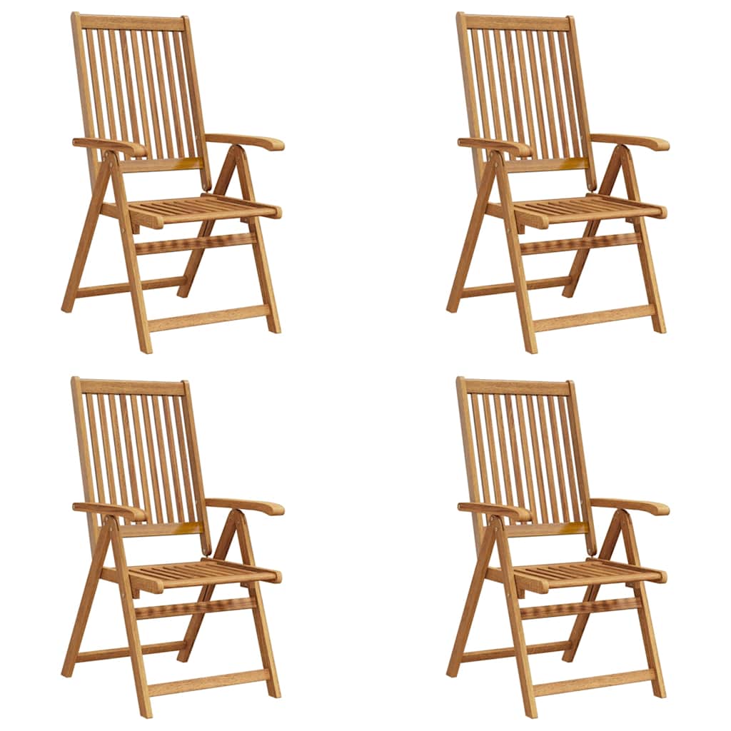 Folding Patio Chairs 4 pcs Solid Acacia Wood
