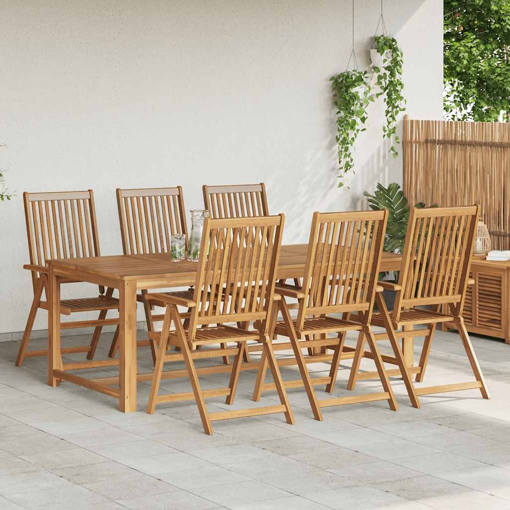 Folding Patio Chairs 6 pcs Solid Acacia Wood