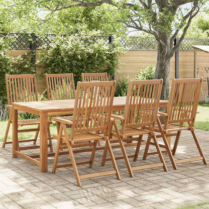 Folding Patio Chairs 6 pcs Solid Acacia Wood