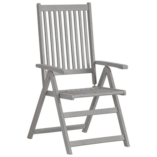 Garden Reclining Chairs 4 pcs Grey Solid Acacia Wood