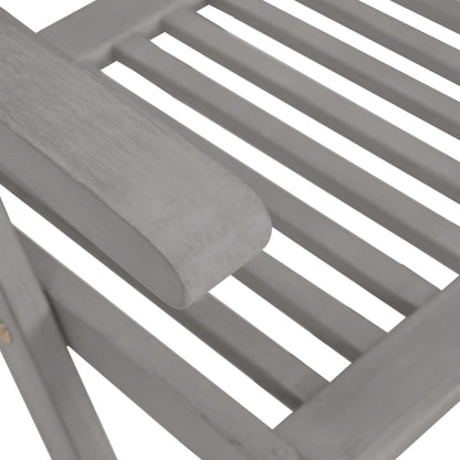 Garden Chair | Set of 4 | Grey | Solid Acacia Wood | Standard | Foldable