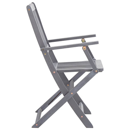 Outdoor Chair | Set of 6 | Grey | Solid Acacia wood | Standard | Foldable